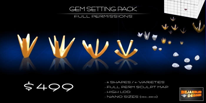Full Perm Sculpted Gem Setting Pack