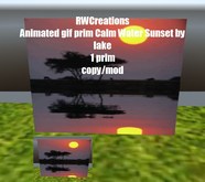 Animated gif prim Calm Water Sunset by laker (boxed)