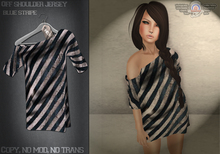 [UnderDogs] - Jersey Mesh Top - Blue Stripes 