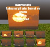 Animated gif prim Sunset on Ocean   (boxed)