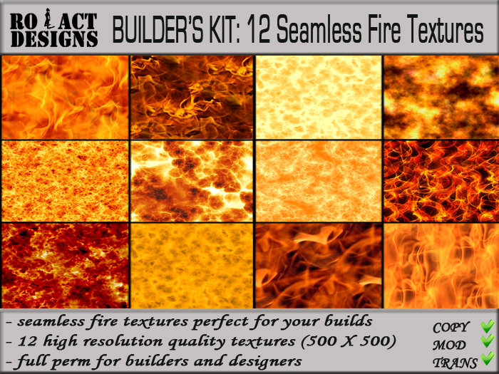 ..::RO!ACT::..DESIGNS 12 Seamless Fire Textures