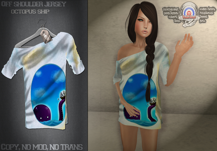 [UnderDogs] - Jersey Mesh Top - Octopus Ship 