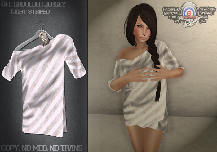 [UnderDogs] - Jersey Mesh Top - Light Striped 