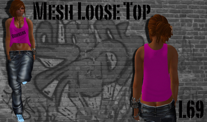 [C]hexx - Loose Tank Bonkers HotPink {mesh}