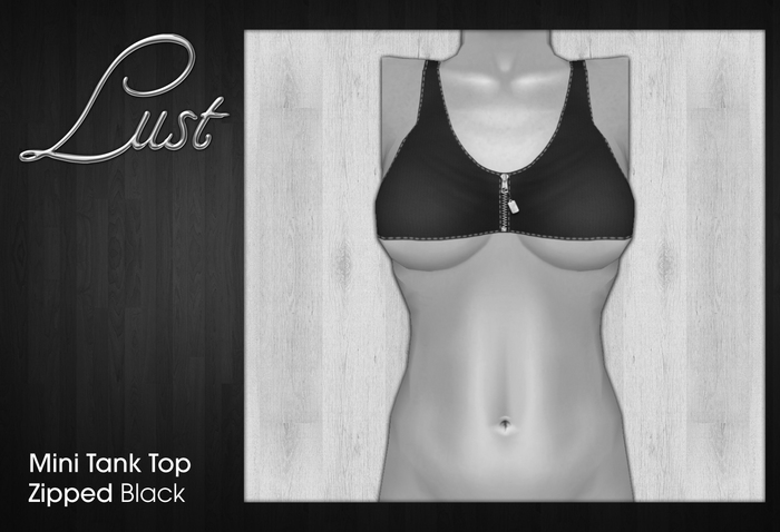 Lust - Mini Tank Top Zipped - Black