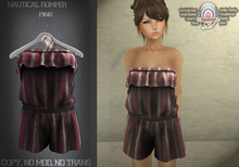 [UnderDogs] - Girls Nautical Romper - Pink - MESH