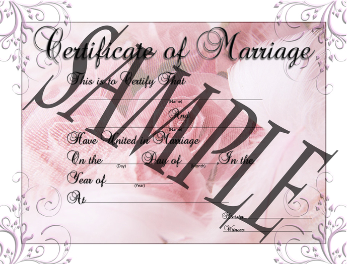 Marriage Certificate Tuel Roses - FULL PERMS!