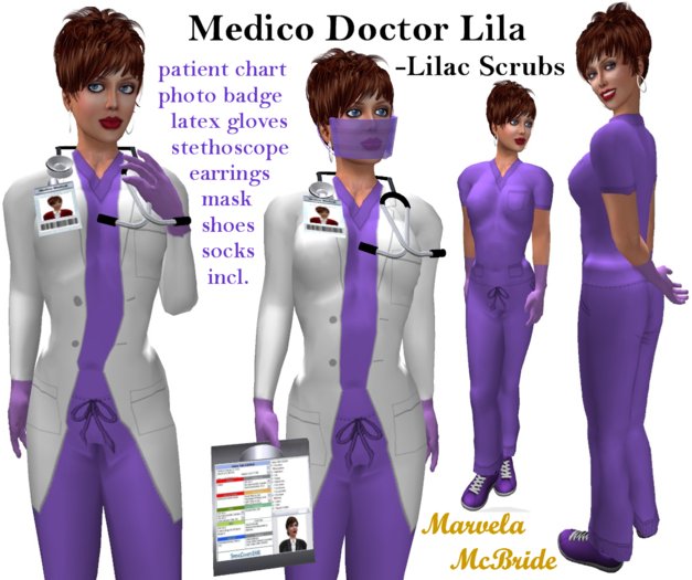 ! "Medico" Doctor Lila -Lilac Scrubs