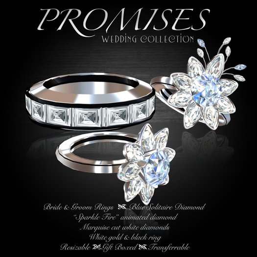 Exquisite Promises Blue Wedding Collection White Gold