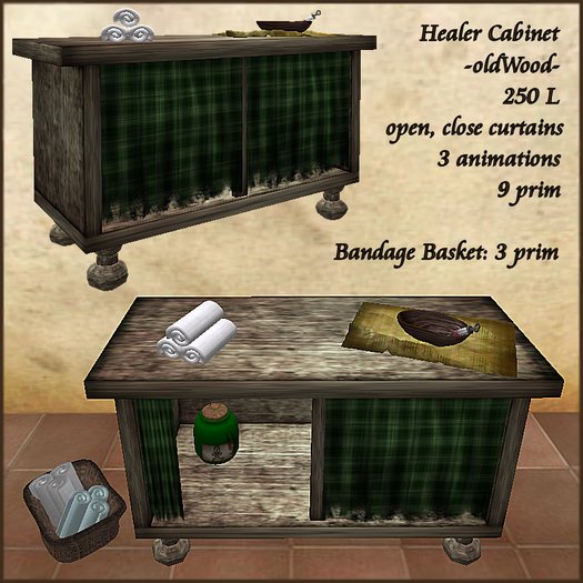 oldWood Healer Cabinet with 3 animations