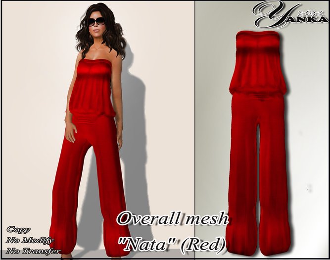 "Nata" Mesh Overall /red <<Yanka>>