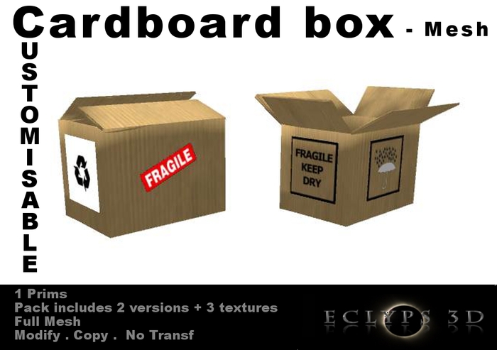 Customisable Cardboard Box -Mesh