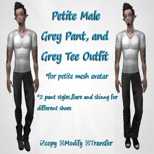 *Angel Rae's*Petite Male Grey Leather Pants Outfit In Grey