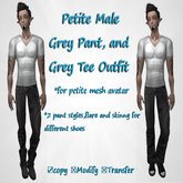 *Angel Rae's*Petite Male Grey Leather Pants Outfit In Grey