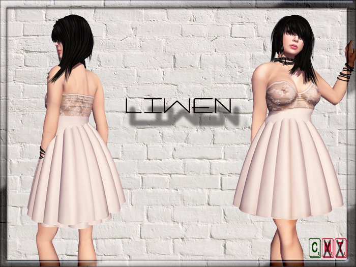 Temptation dress with lace transparent and white
