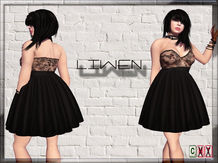 Temptation dress with lace transparent and black
