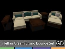 GD Telfair Living Room Lounge Set Cream