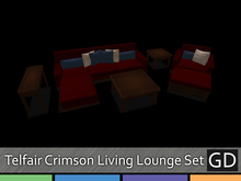 GD Telfair Living Room Lounge Set Crimson