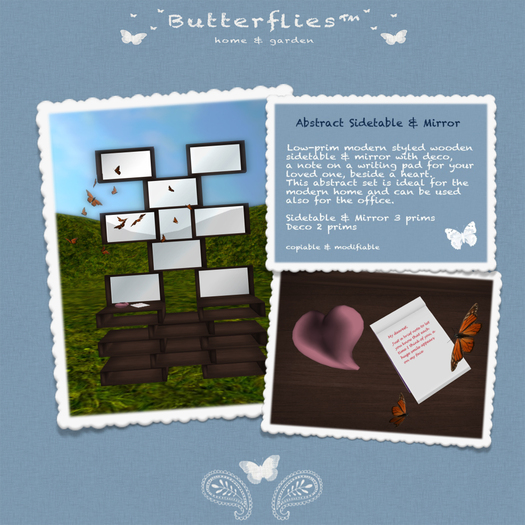 ButterfliesTM - Abstract Sidetable & Mirror