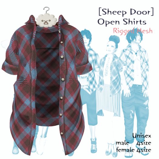[Sheep Door] Open Shirts Pink