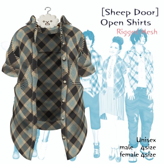 [Sheep Door] Open Shirts Gray