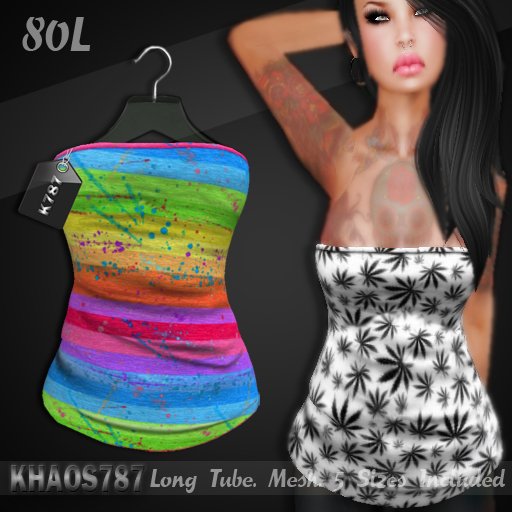 (K787) Long Tube Mesh - Splash