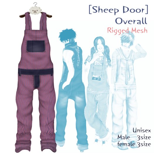 [Sheep Door] Overall (Mesh) Sheep+PinkHickory