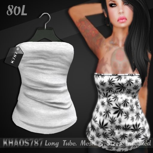 (K787) Long Tube Mesh - White