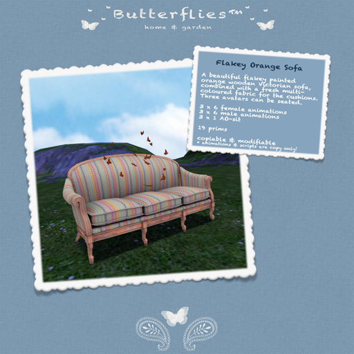 ButterfliesTM - Flakey Orange Sofa
