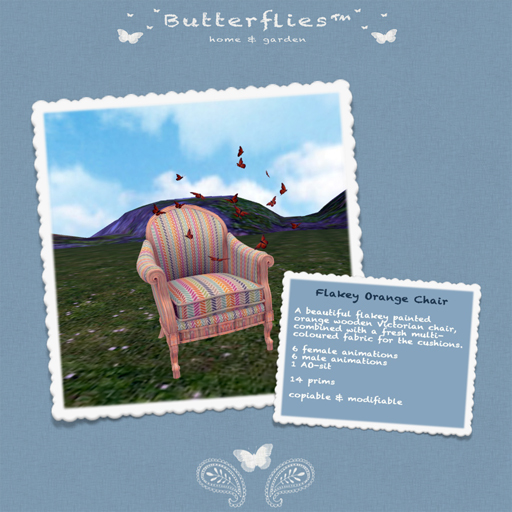 ButterfliesTM - Flakey Orange Chair