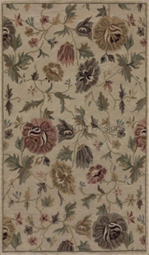 ELEGANT Floral Rug – Ivy Ivory - 1 Prim!