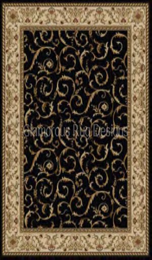 BEAUTIFUL Quality Oriental Persian Rug - Rosie Black / Cream- 1 Prim!