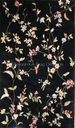 ELEGANT Multi Colored Floral Rug – Rosemary Black - 1 Prim!