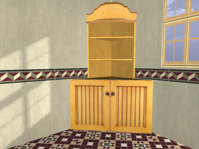 Victorian Kitchen Corner Cabinet lt oak