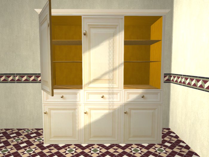 Victorian Kitchen Cabinets AntiqueWhite