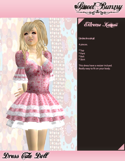 = - Sweet Bunny - =  Dress Cute Doll - Pink