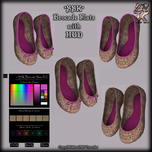 *SSK* Brocade Flat Shoe