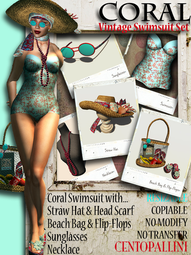 *CentoPallini* SWIMSUIT [CORAL]