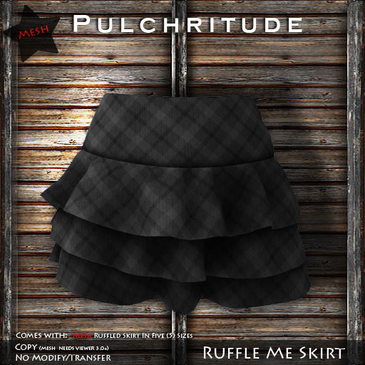Pulchritude - Ruffle Me Skirt (Gray) Mesh