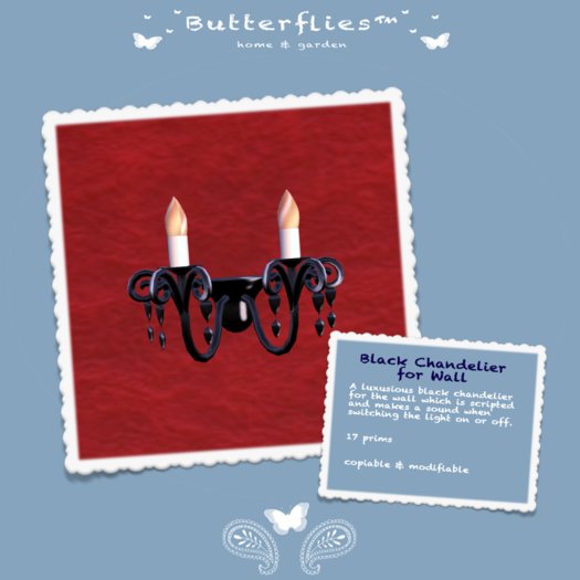 ButterfliesTM - Black Chandelier (wall)