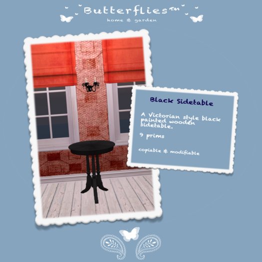 ButterfliesTM - Black Sidetable