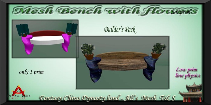  Bench With Flowers  MESH  full perm 