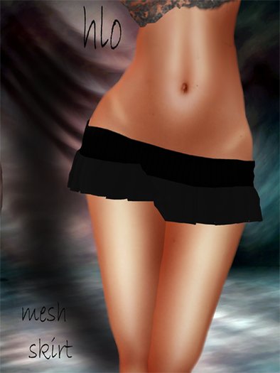 hlo mesh black skirt