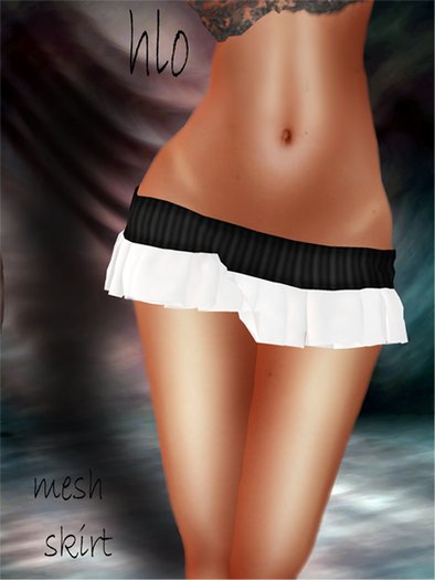 hlo mesh white skirt