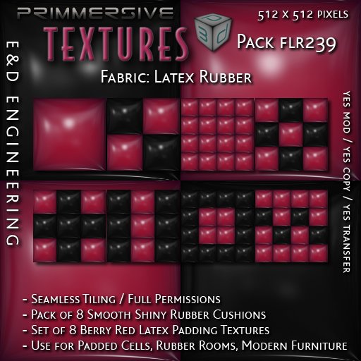 [FLR239] 8 Berry Red Latex and Black Latex Cushion Textures Berry Red Latex Textures Vinyl Textures by E&D ENGINEERING