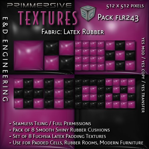[FLR243] 8 Fuchsia Latex and Black Latex Cushion Textures Fuchsia Latex Textures Vinyl Textures by E&D ENGINEERING