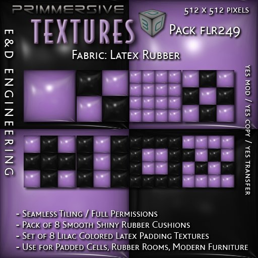 [FLR249] 8 Lilac Latex and Black Latex Cushion Textures Violet Latex Textures Vinyl Textures by E&D ENGINEERING