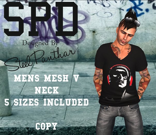 SPD Mens Mesh V Neck Death Tunes (Boxed)
