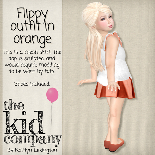 the kid company; flippy outfit - orange.