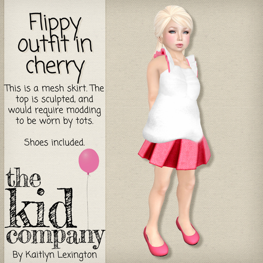 the kid company; flippy outfit - cherry.